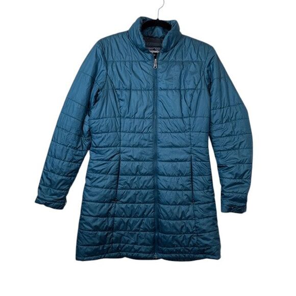 Patagonia Stormdrift 3-in-1 Parka Charcoal Teal Smolder Blue Women's Medium - Picture 8 of 16